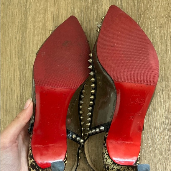 Studded Slingback Heels - Black and White louboutin - Picture 6 of 6